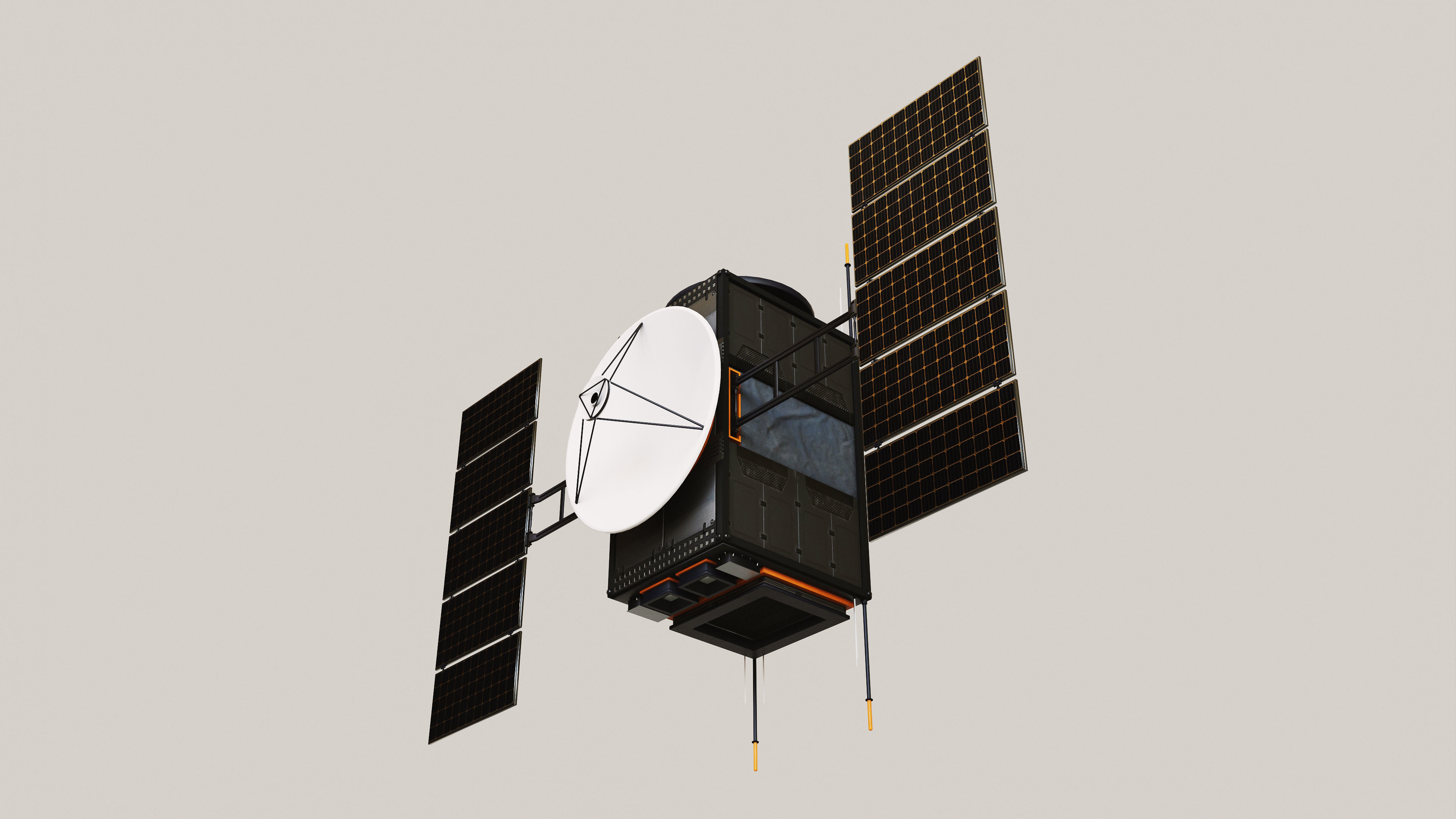 Science Probe Satellite Low-poly 3D model_5