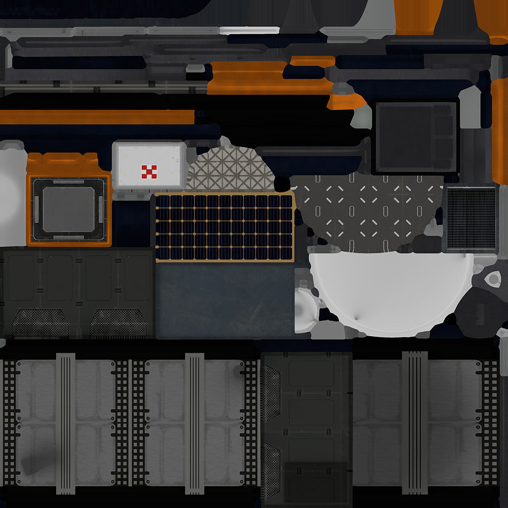 Science Probe Satellite Low-poly 3D model_14