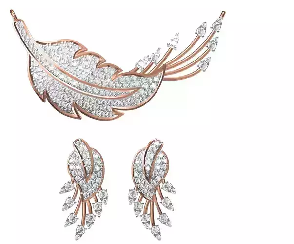 Women Earring Necklace Set STL JCD Details