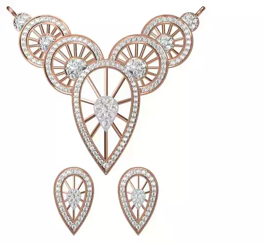 Women Earring Necklace Set STL JCD Details