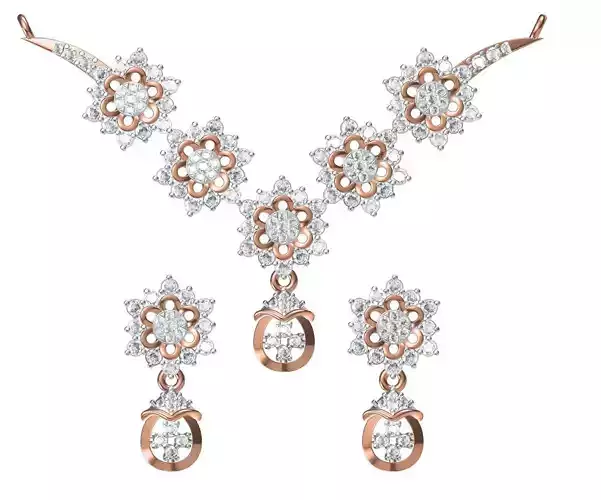 Women Earring Necklace Set STL JCD Details