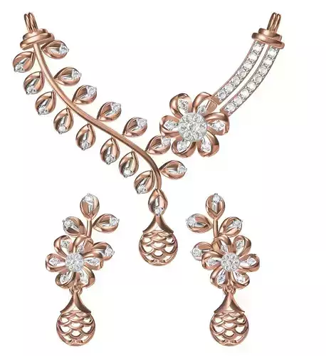 Women Earring Necklace Set STL JCD Details