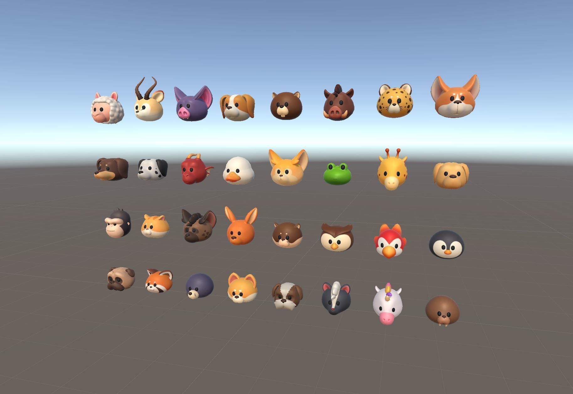 Pack005 Animal Head Pack 2 3D model_33