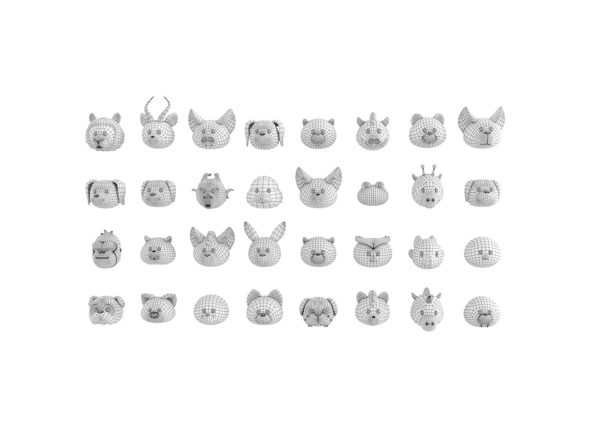 Pack005 Animal Head Pack 2 3D model_34