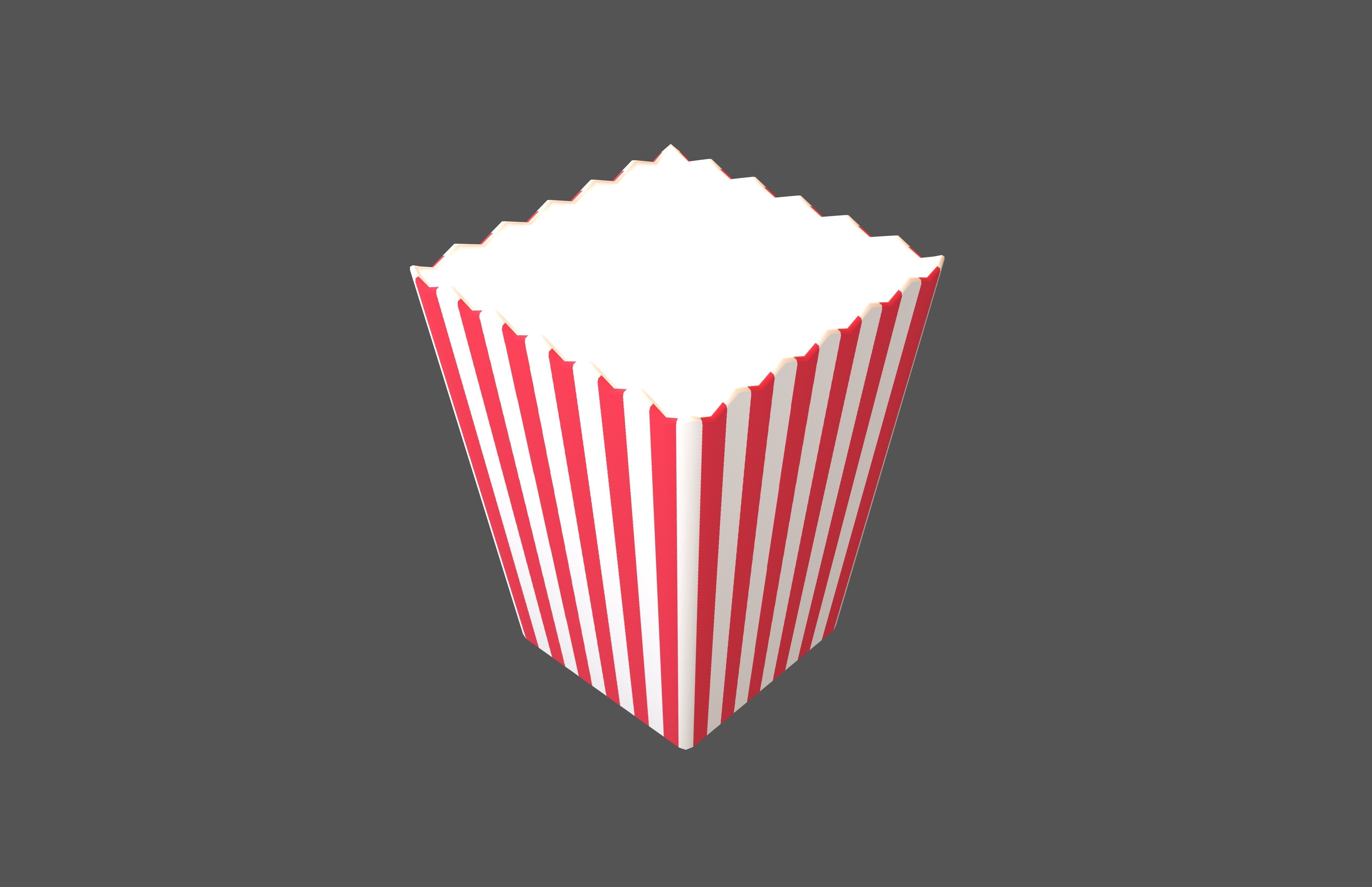 Popcorn Cup v1 001 Low-poly 3D model_2