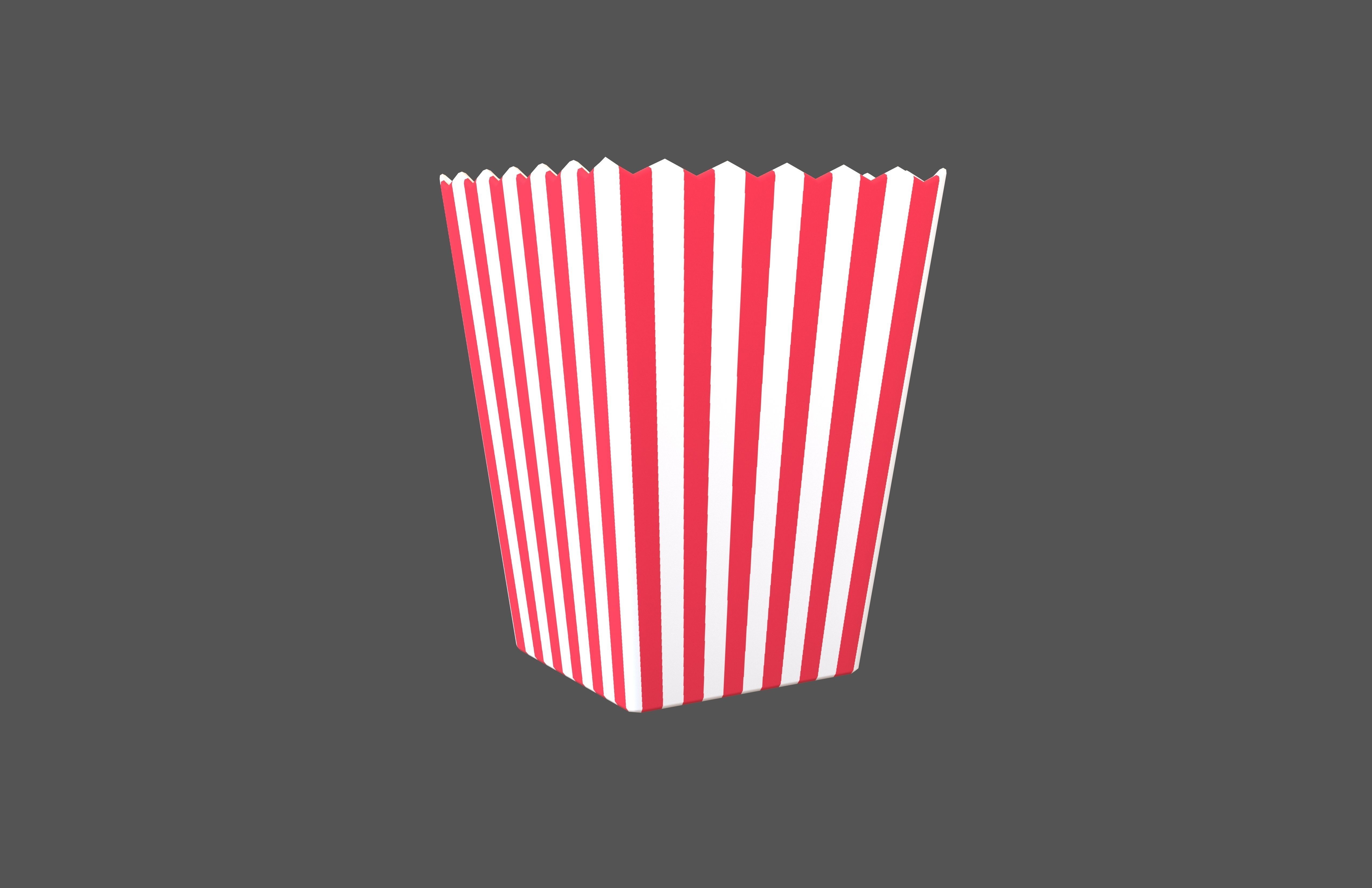 Popcorn Cup v1 001 Low-poly 3D model_1