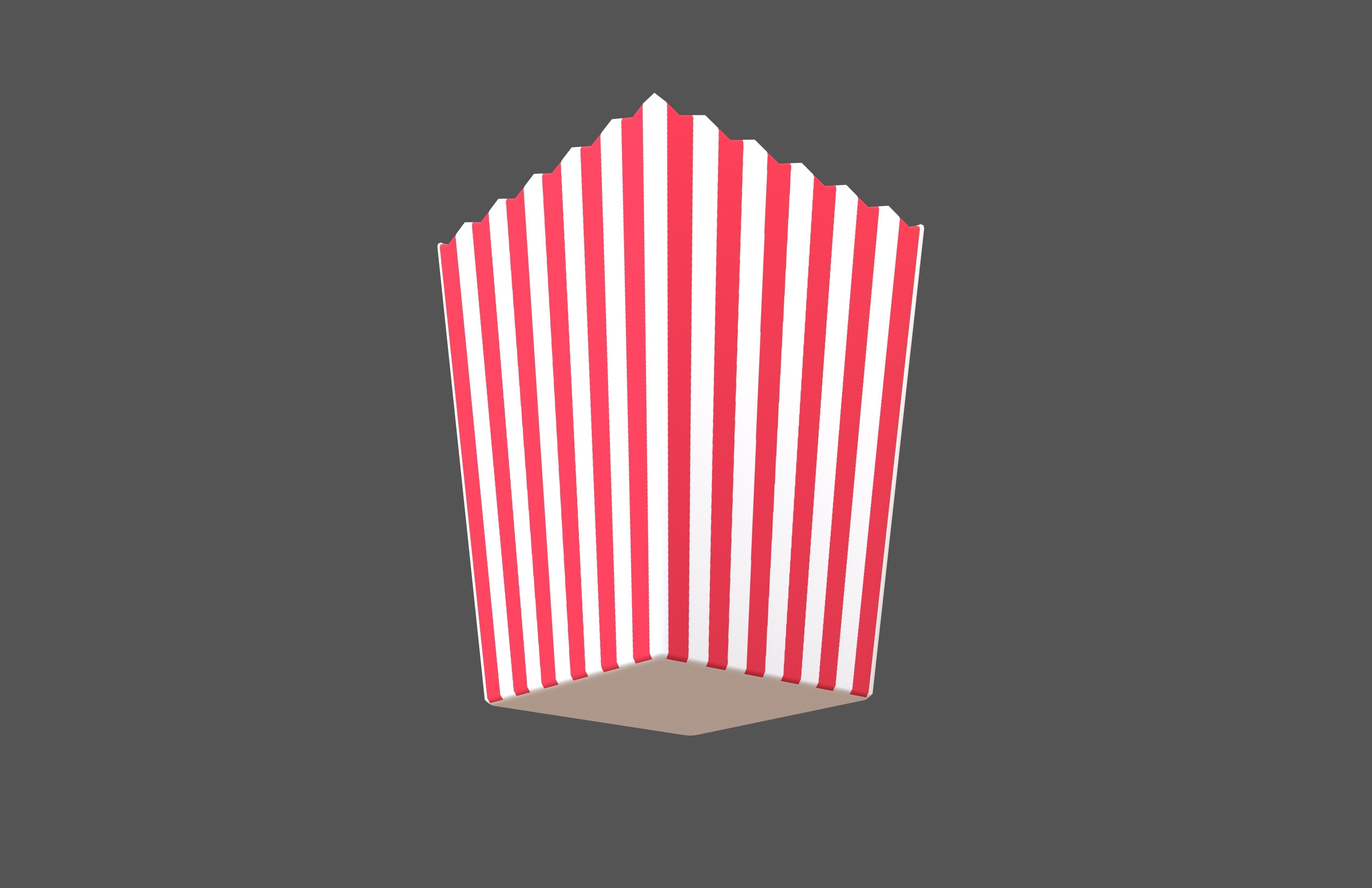 Popcorn Cup v1 001 Low-poly 3D model_3