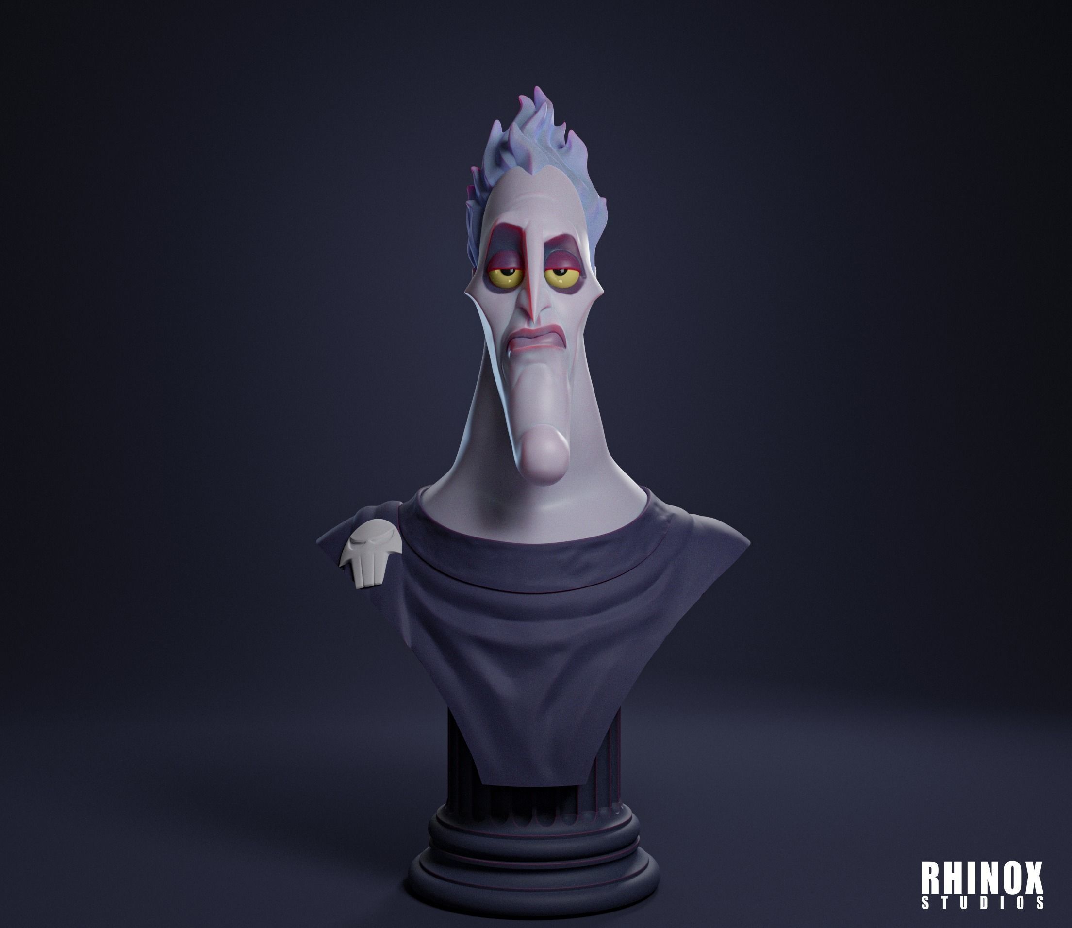 Hades bust STL 3D print model_8