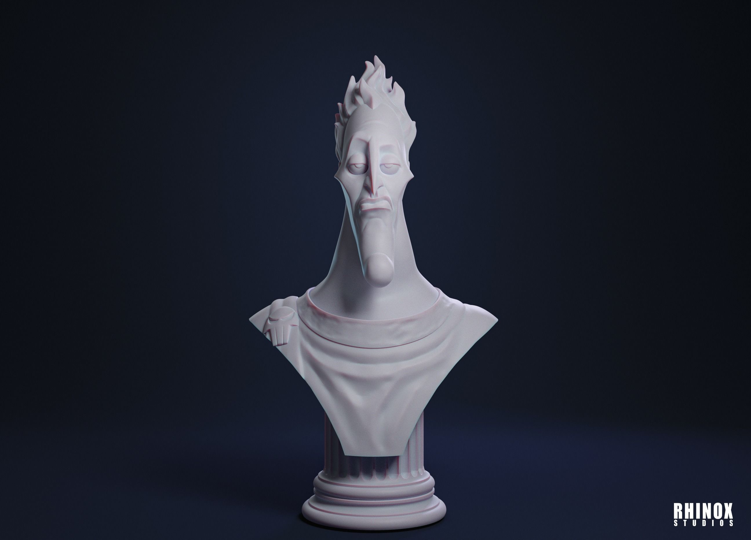 Hades bust STL 3D print model_7