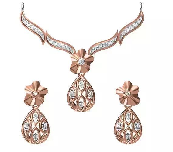Women Earring Necklace Set STL JCD Details