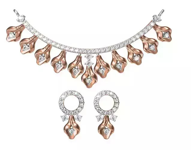 Women Earring Necklace Set STL JCD Details