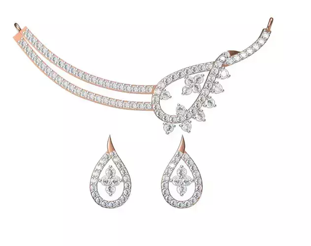 Women Earring Necklace Set STL JCD Details