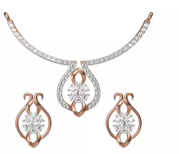 Women Earring Necklace Set STL JCD Details