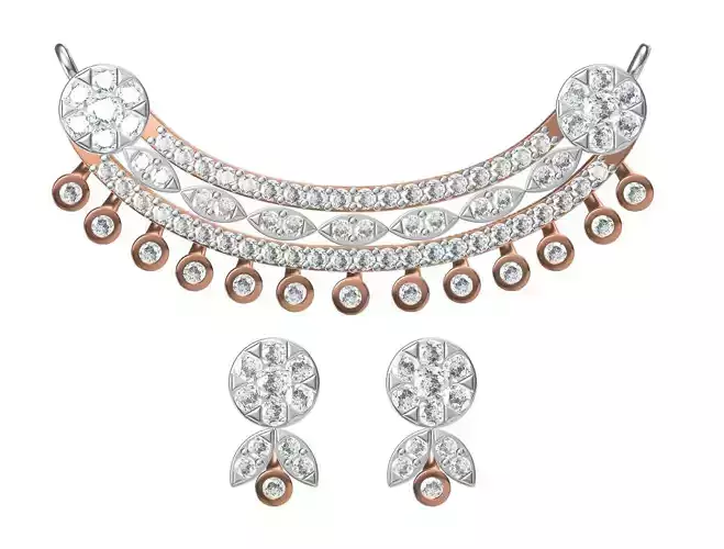 Women Earring Necklace Set STL JCD Details