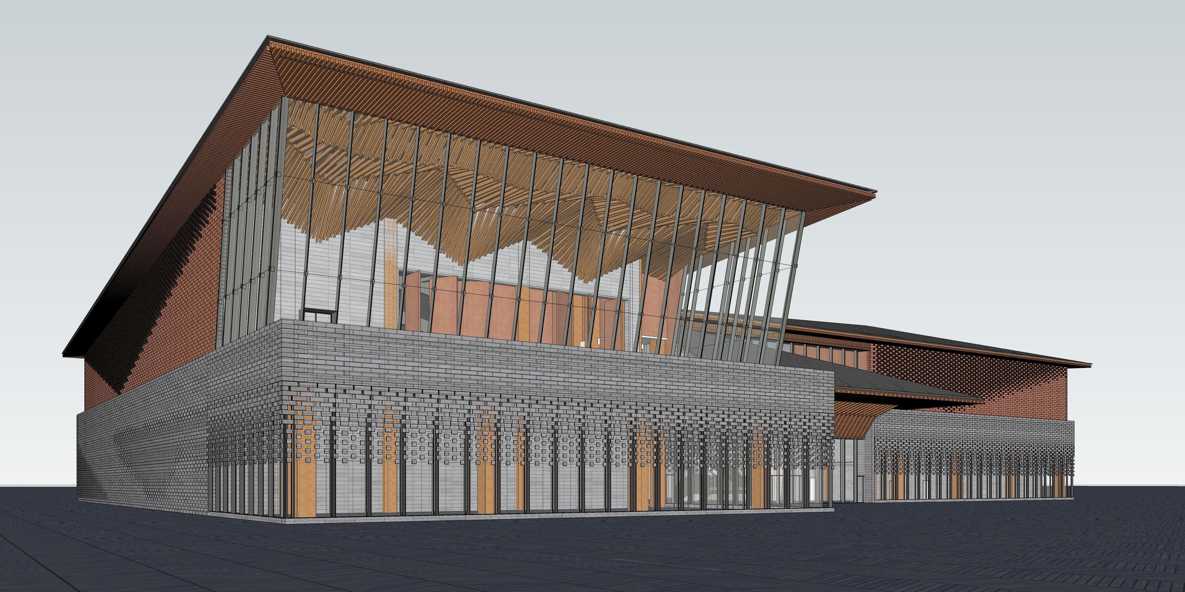 Traditional folk customs exhibition hall 3D model_24