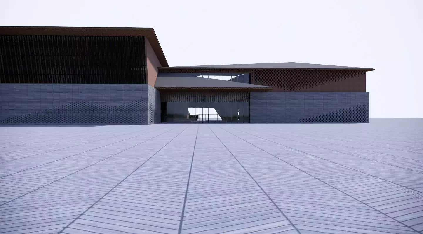 Traditional folk customs exhibition hall 3D model_0