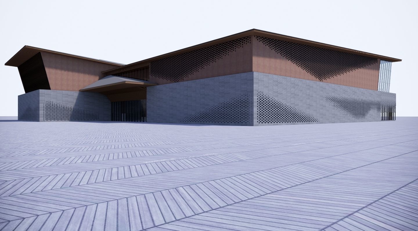 Traditional folk customs exhibition hall 3D model_8