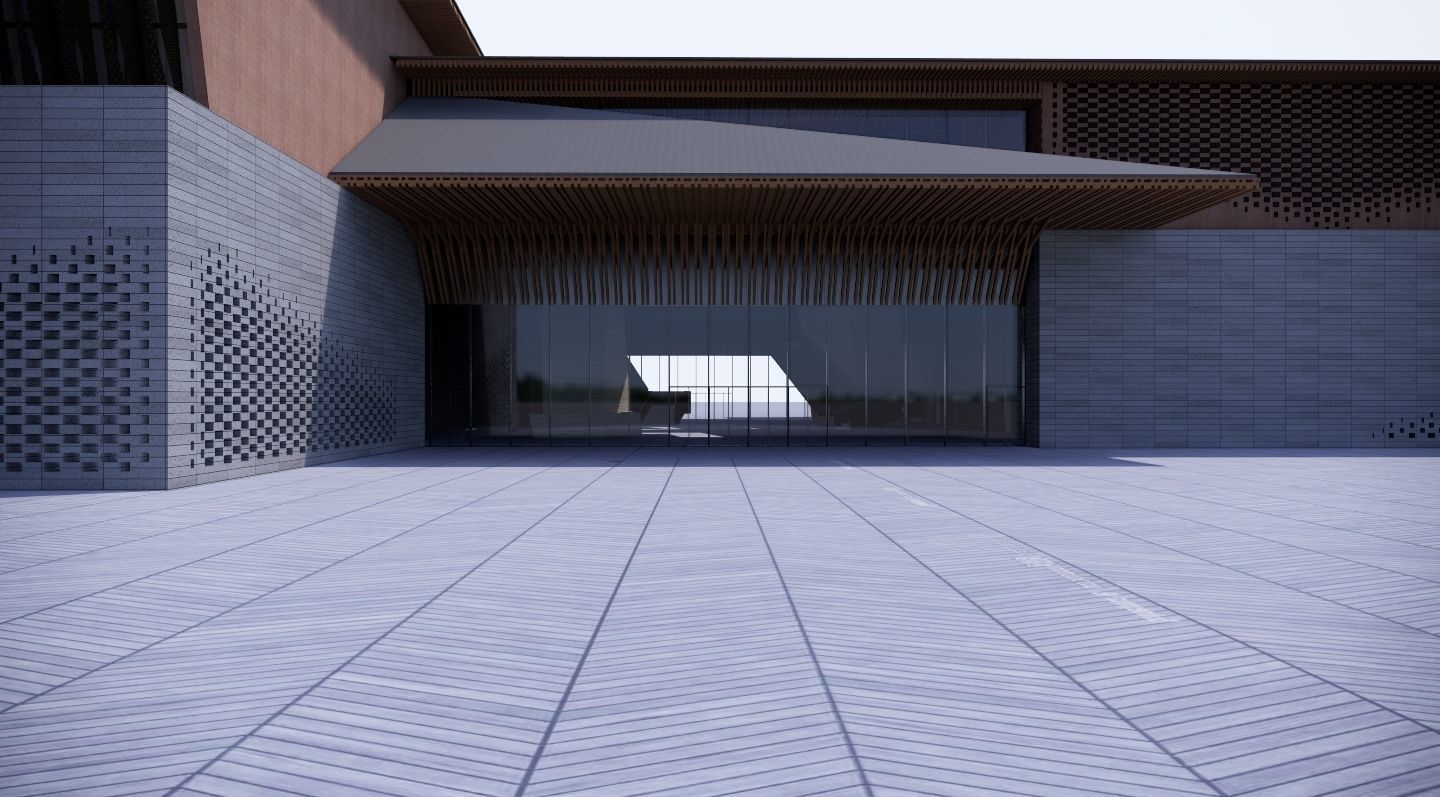 Traditional folk customs exhibition hall 3D model_1