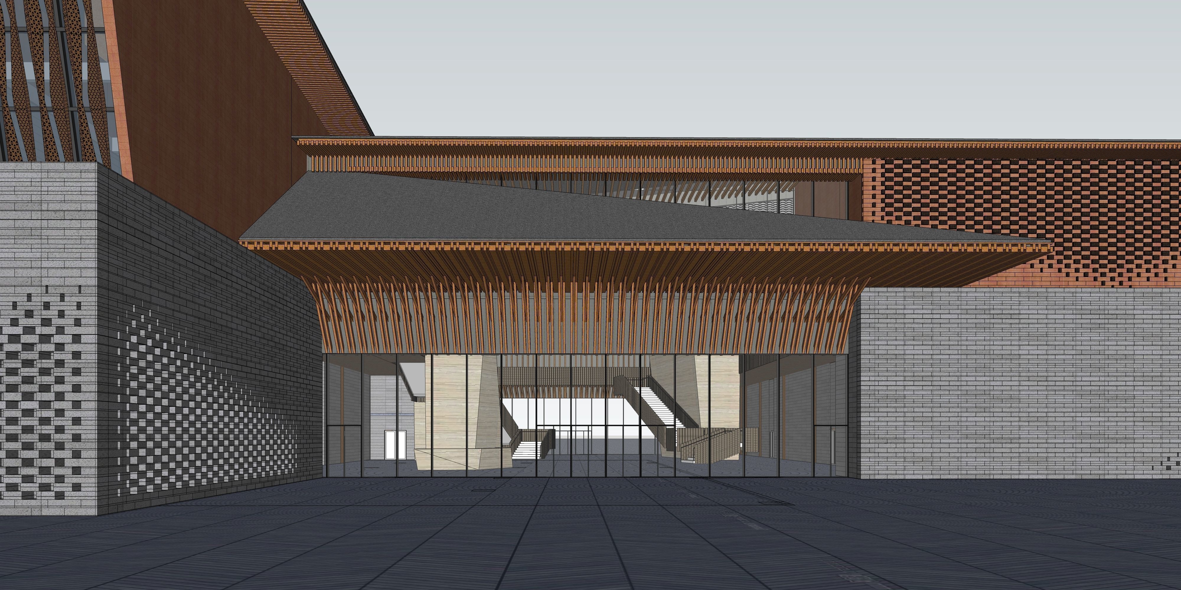 Traditional folk customs exhibition hall 3D model_11
