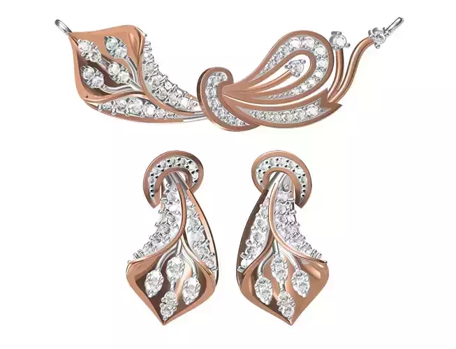 Women Earring Necklace Set STL JCD Details