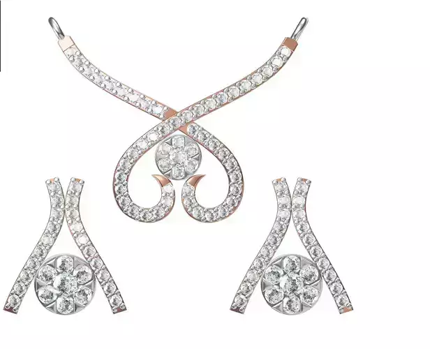 Women Earring Necklace Set STL JCD Details