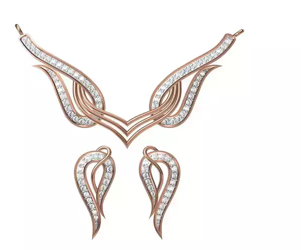 Women Earring Necklace Set STL JCD Details