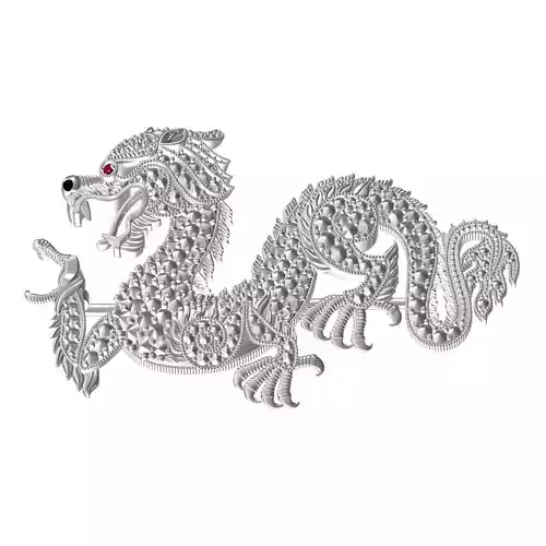 Unique Dragon Vintage Brooch