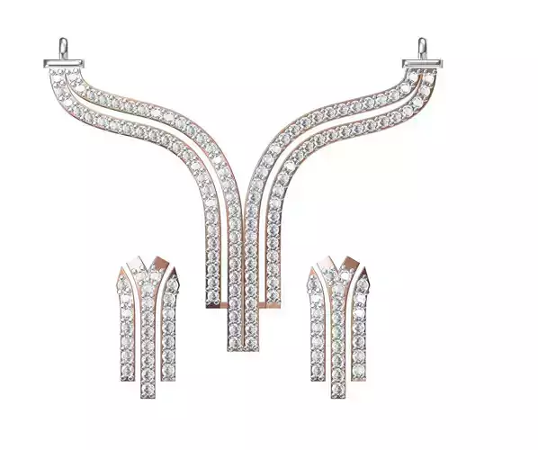 Women Earring Necklace Set STL JCD Details