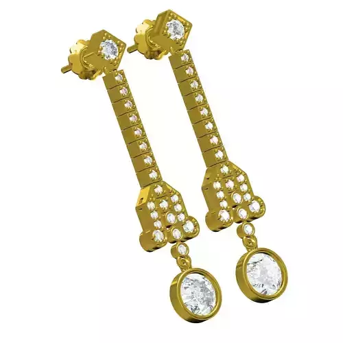 Unique diamond Drop Earring