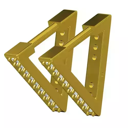 Antique Triangle Round Diamond Hoop Earring