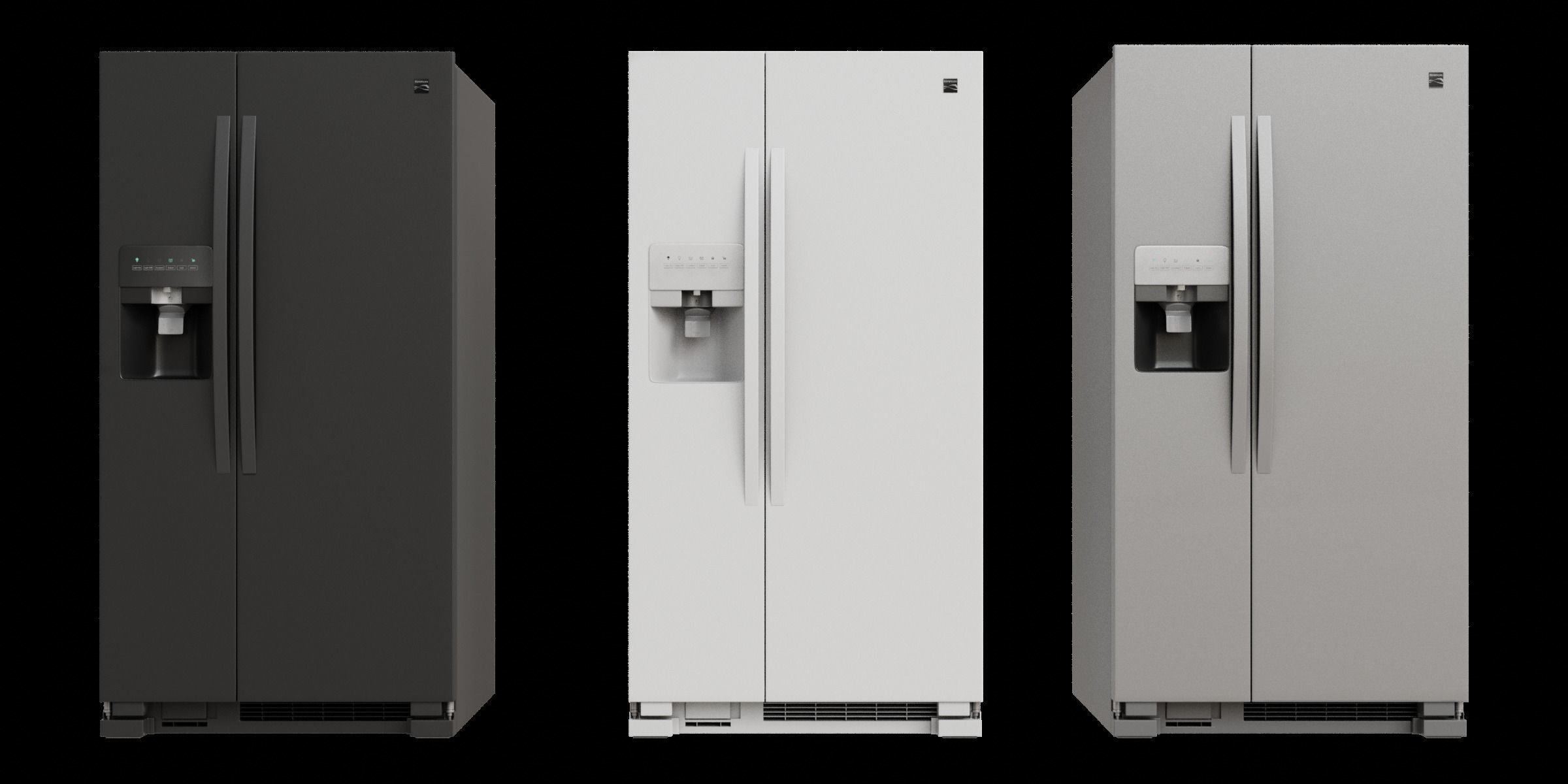Set Of 21 Cubic Feet Refrigerators 3D model_4