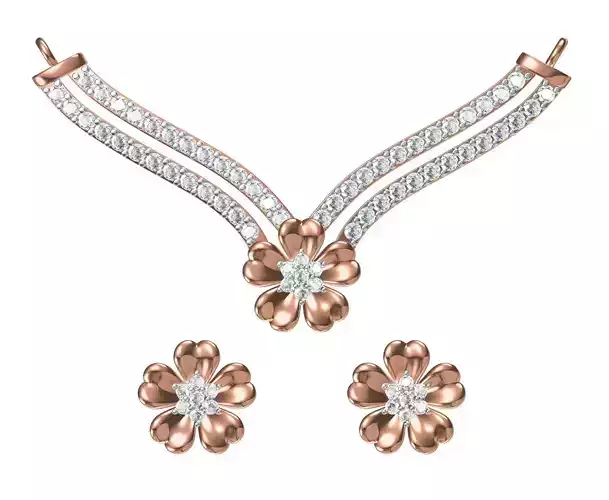 Women Earring Necklace Set STL JCD Details