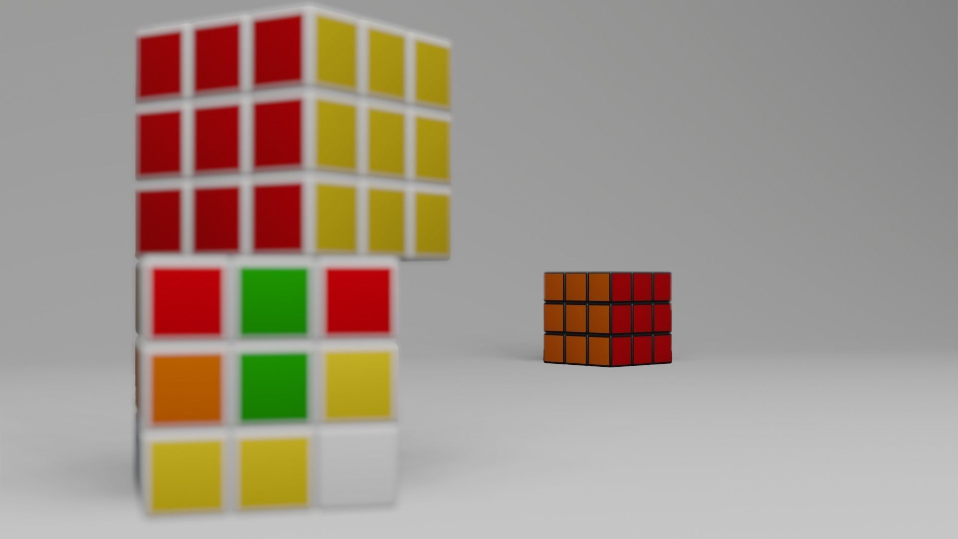 3 Rubiks Cube 3D model_2