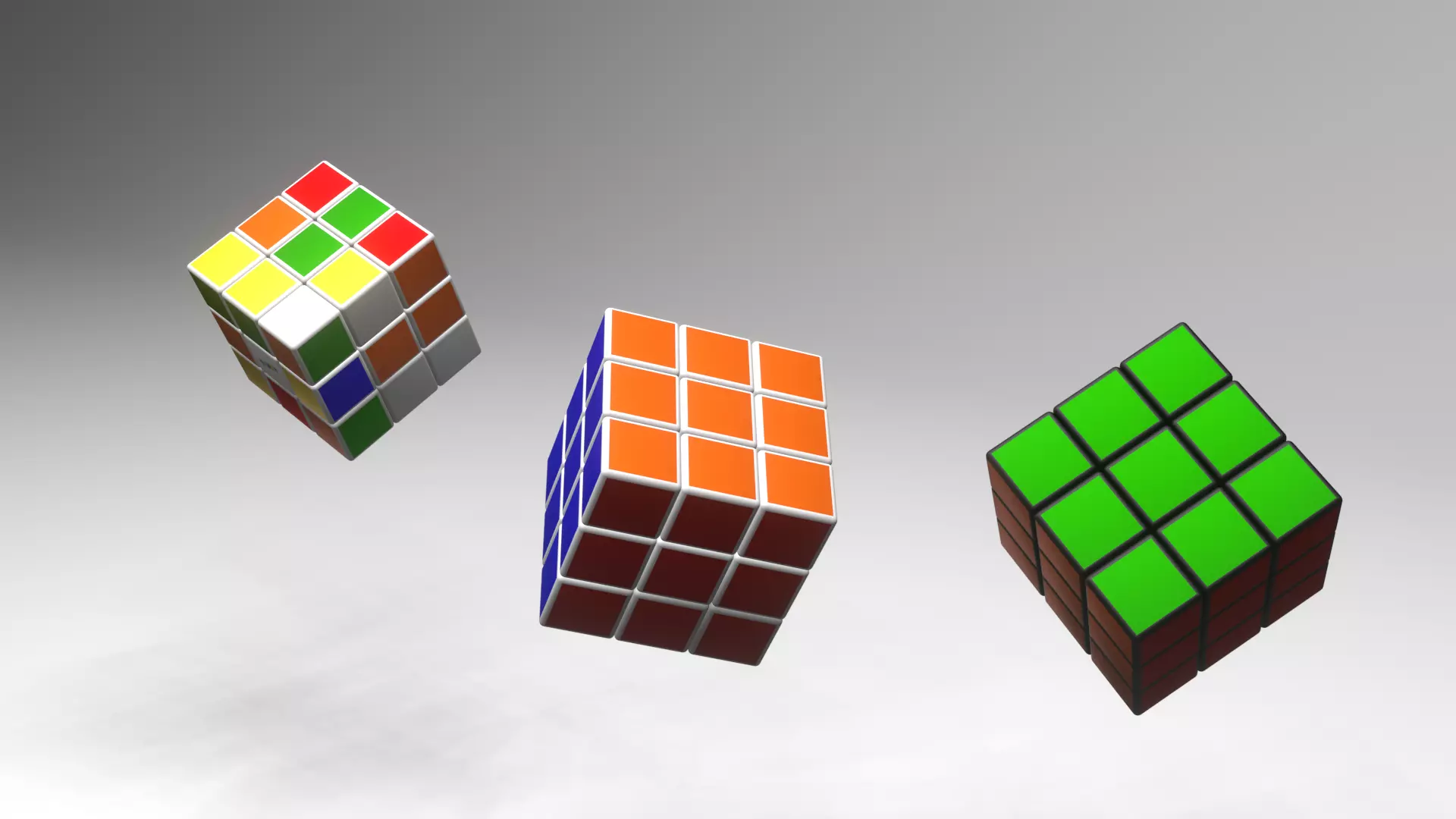 3 Rubiks Cube 3D model_0