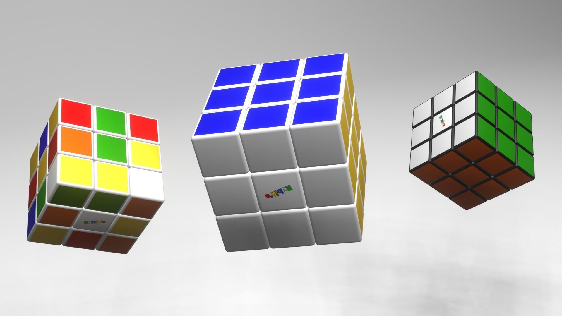 3 Rubiks Cube 3D model_1