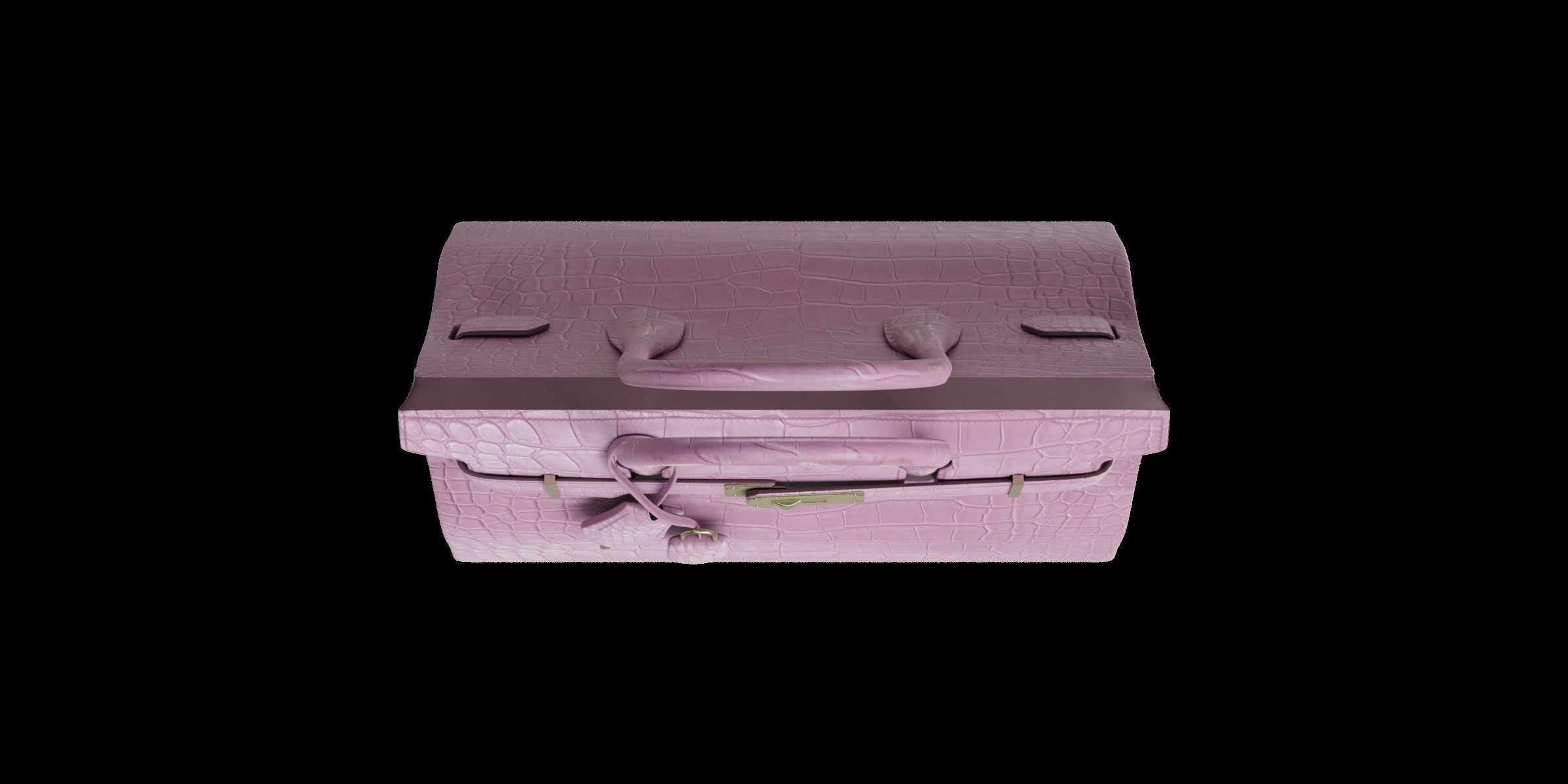 Pink Leather Handbag 3D model_1