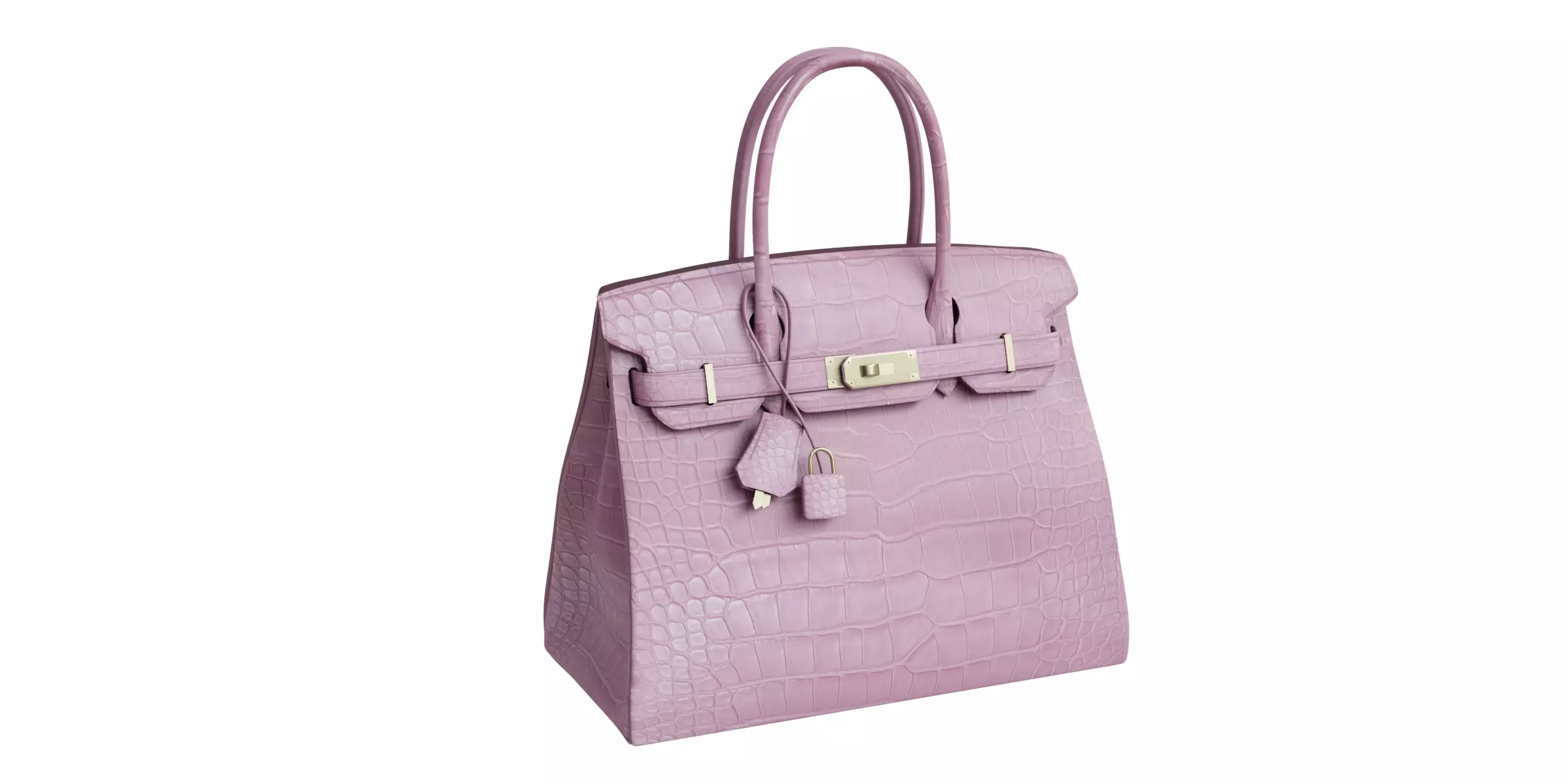 Pink Leather Handbag 3D model_0