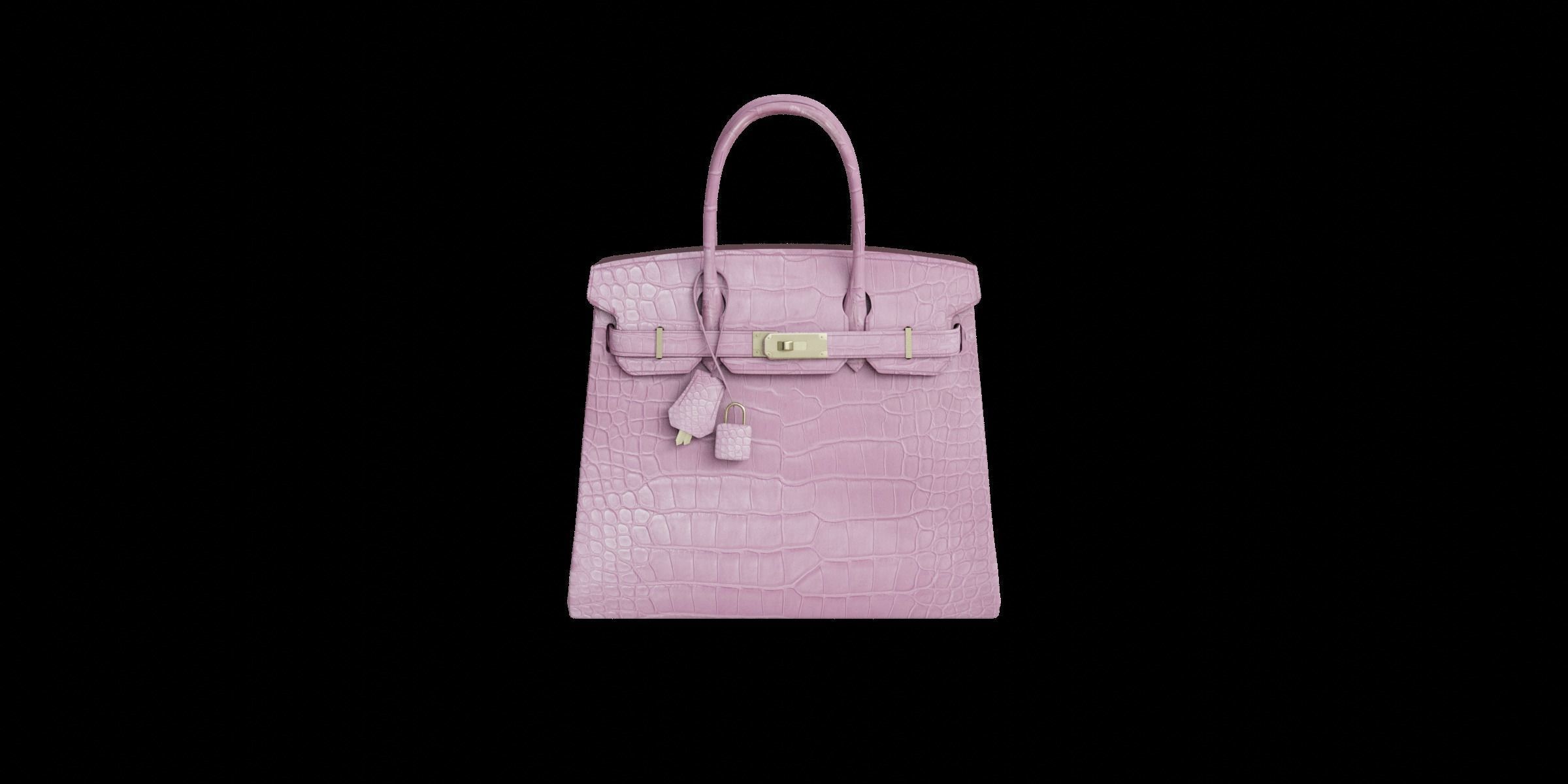 Pink Leather Handbag 3D model_8