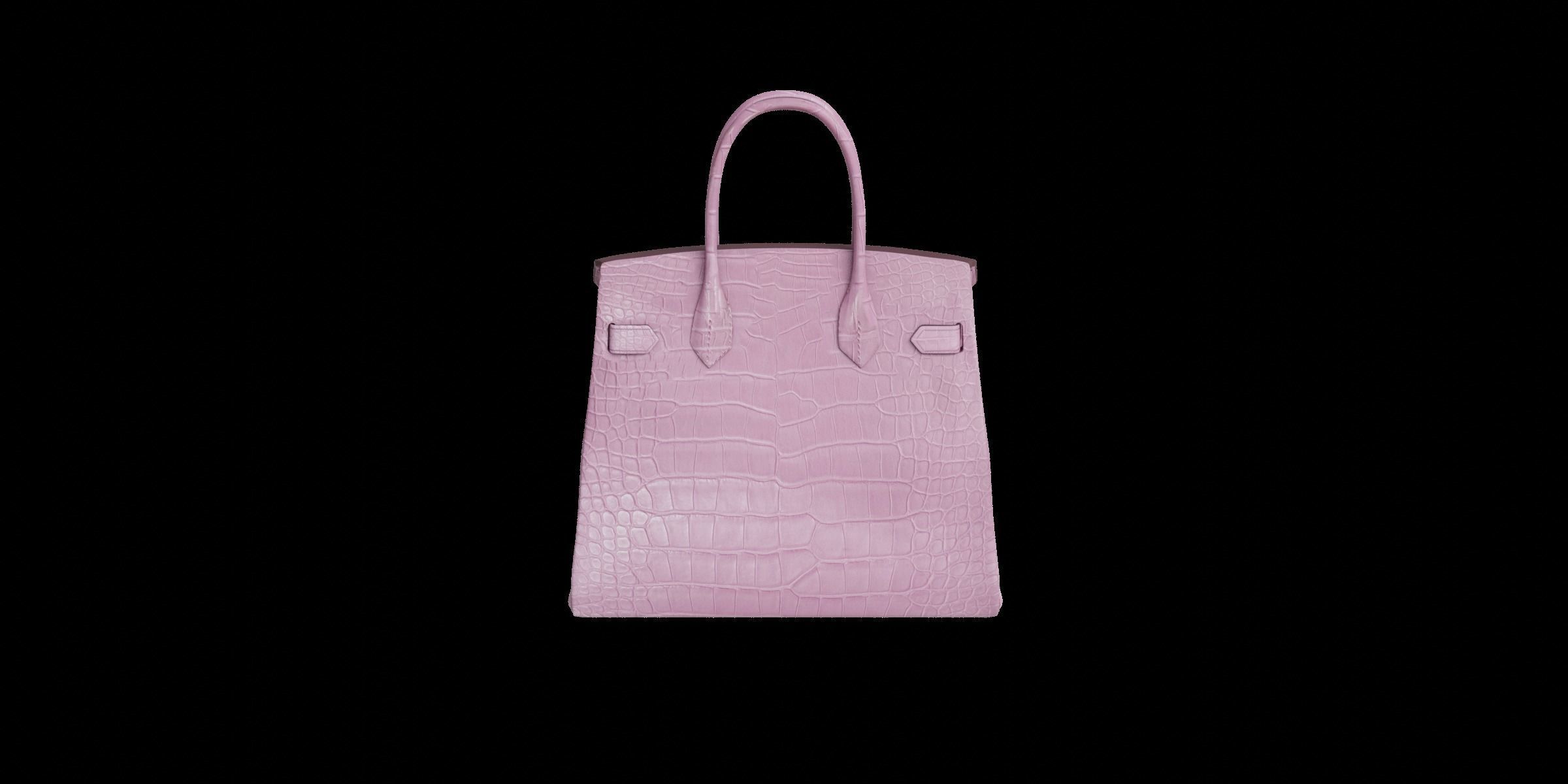 Pink Leather Handbag 3D model_10