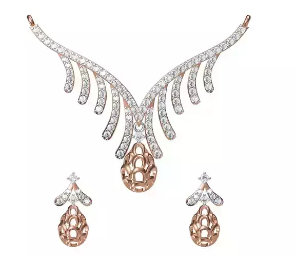 Women Earring Necklace Set STL JCD Details