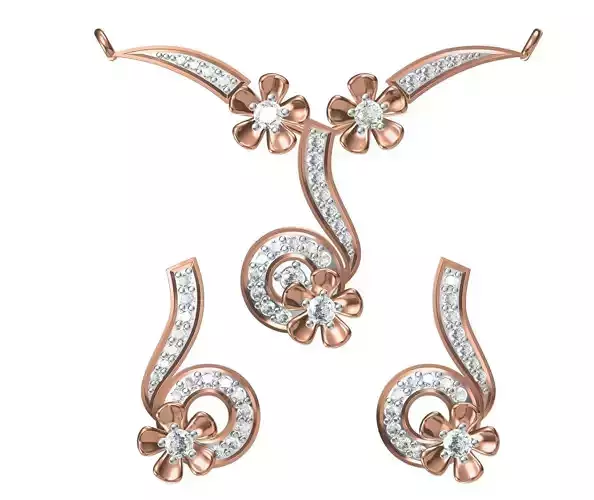 Women Earring Necklace Set STL JCD Details