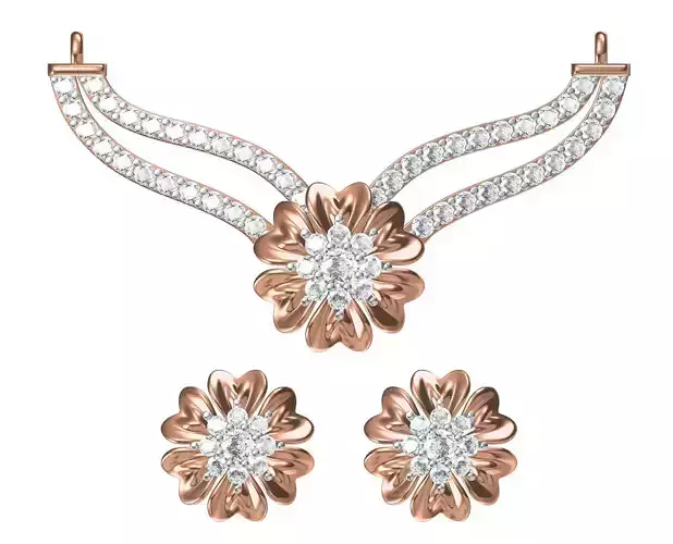 Women Earring Necklace Set STL JCD Details