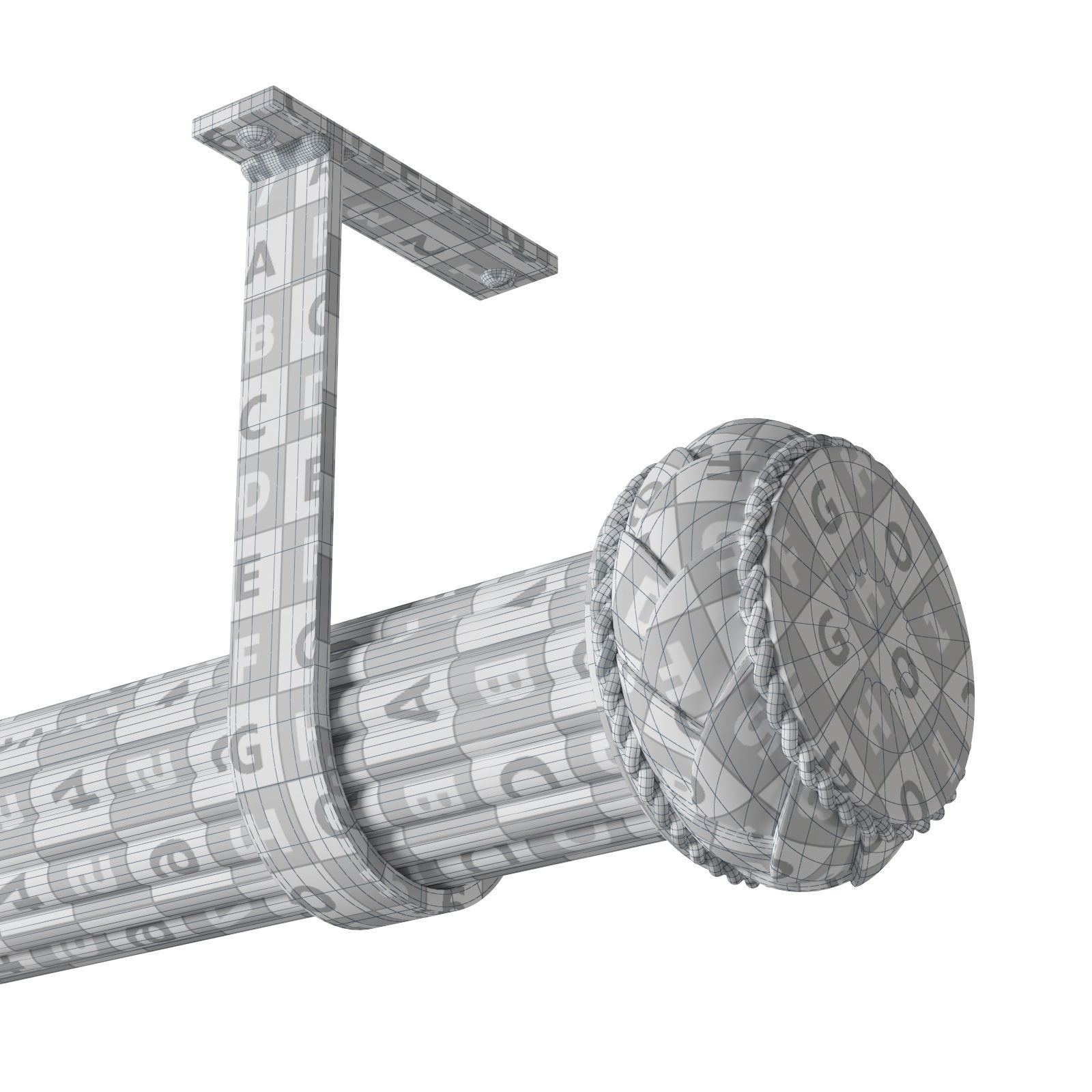 Select drapery hardware Jbracket Low-poly 3D model_5