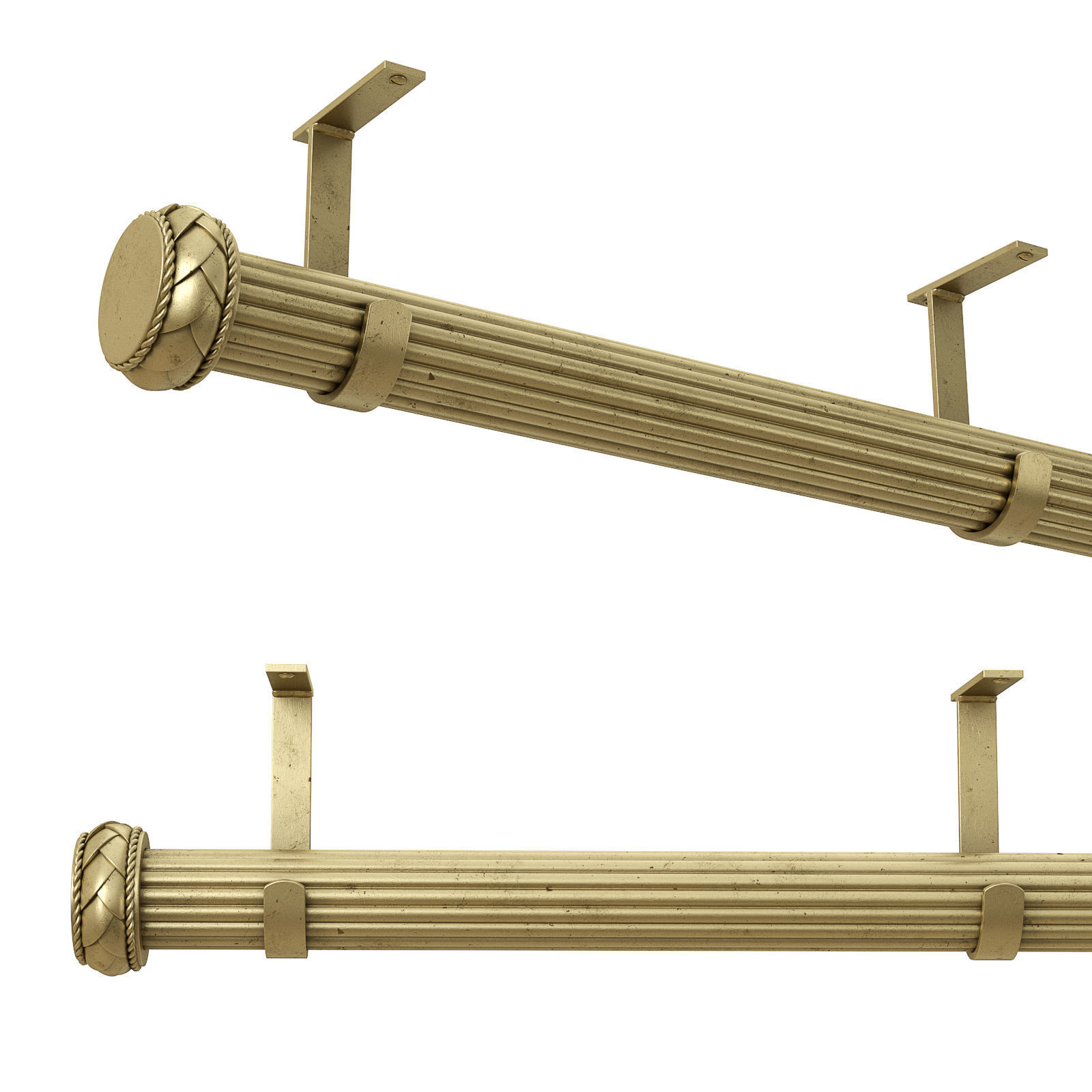 Select drapery hardware Jbracket Low-poly 3D model_3