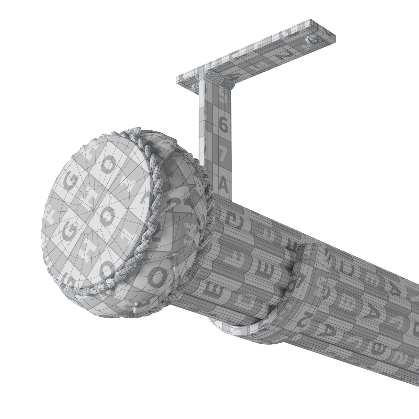 Select drapery hardware Jbracket Low-poly 3D model_4