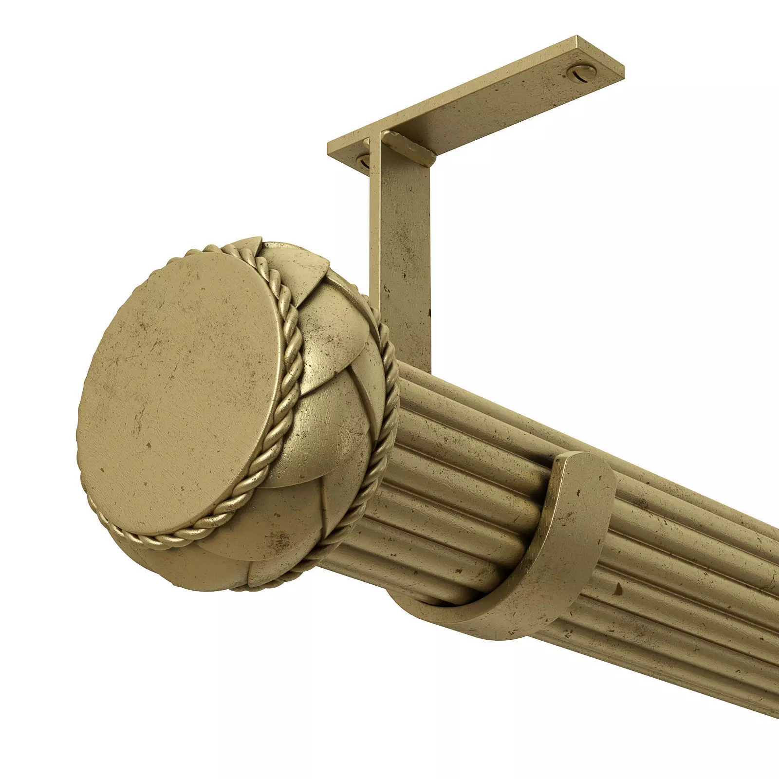 Select drapery hardware Jbracket Low-poly 3D model_0