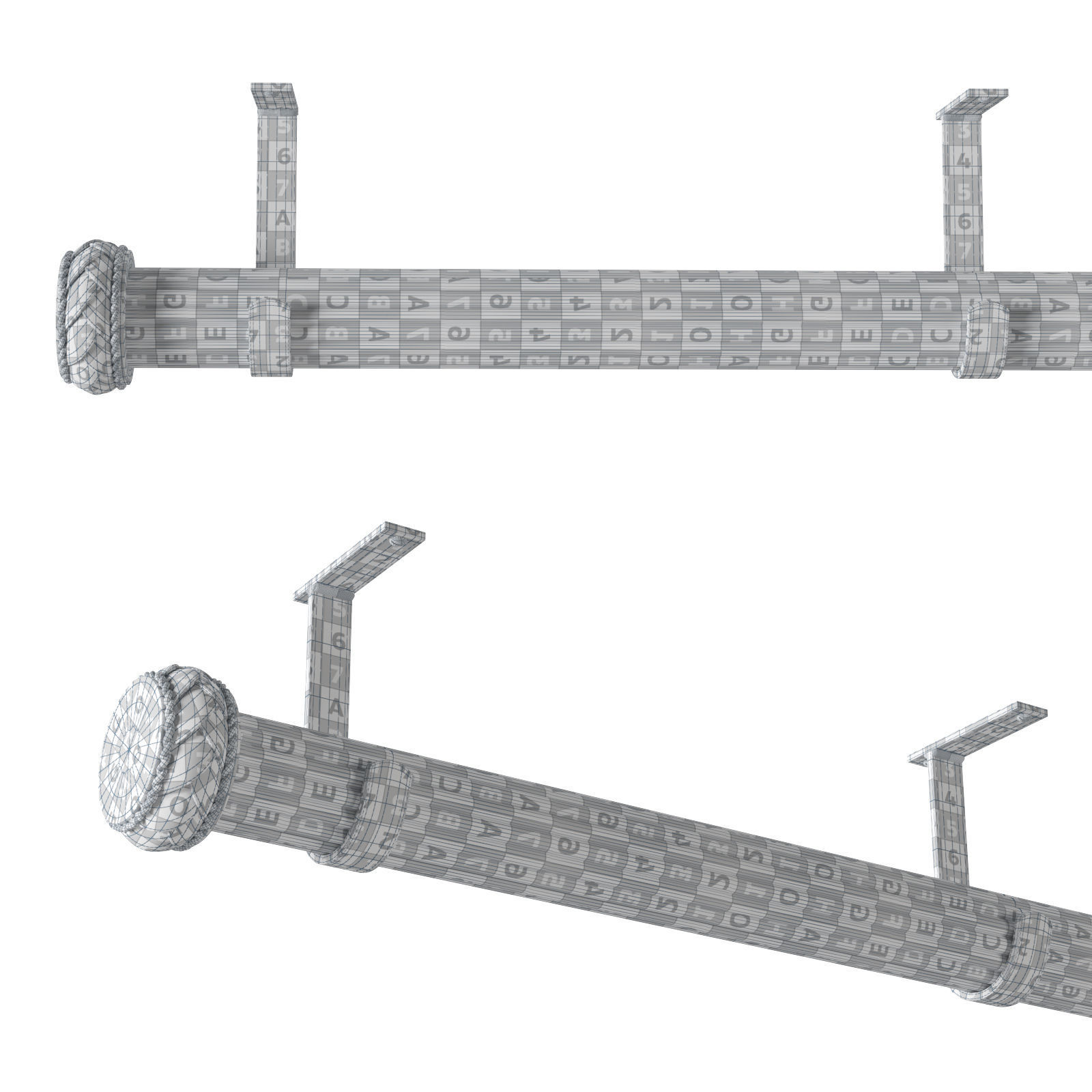 Select drapery hardware Jbracket Low-poly 3D model_7