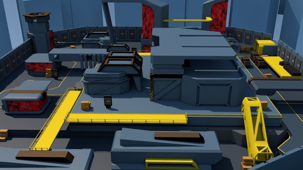 3D FPS game environment low poly Low-poly 3D model_7