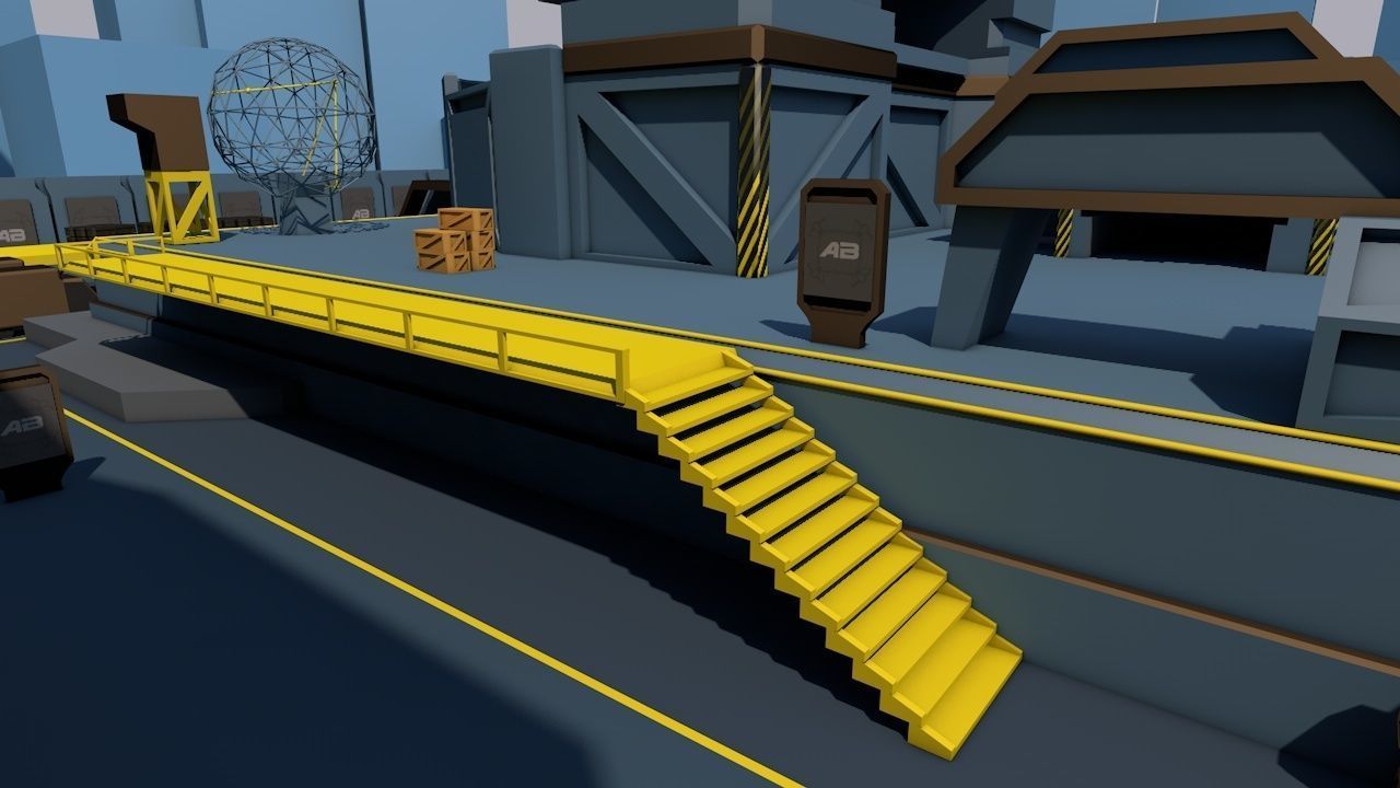 3D FPS game environment low poly Low-poly 3D model_3