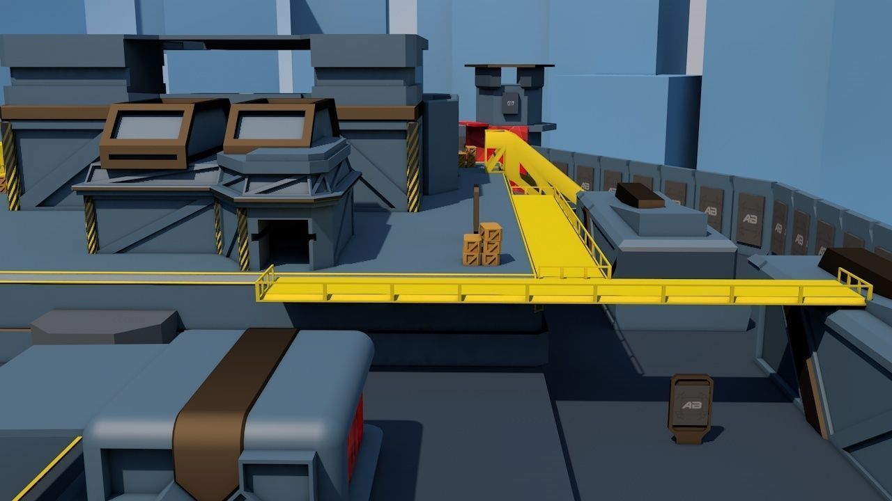 3D FPS game environment low poly Low-poly 3D model_6